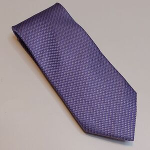 Egara 100% Silk Woven Silk Tie Purple Silver Gray